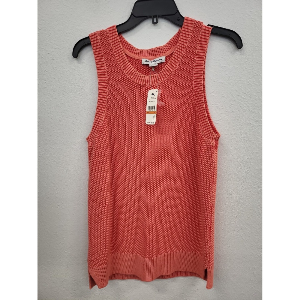 Tommy Bahama Knit Sleeveless Top, Paradise Pink/Salmon, Size Small NWT